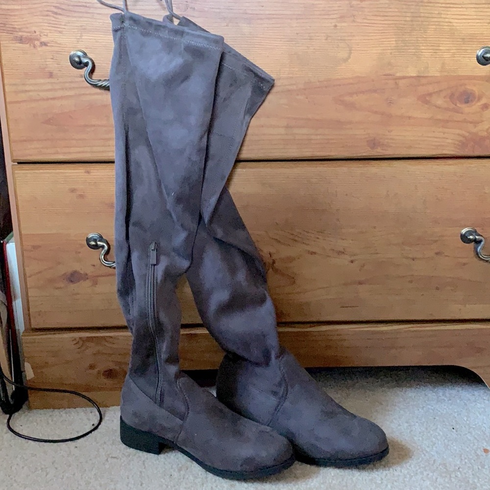 Nature Breeze Gabby Over the knee Gray boots